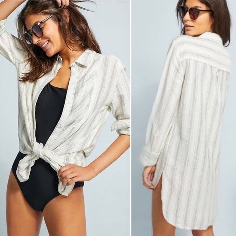 Anthro Windrift Striped Button Down